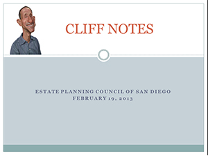 image of cliff notes presentation