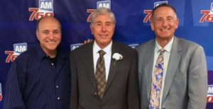 Joe Vecchio, Vince Bartolotta and Richard Muscio at the KFMB AM 600 radio studio